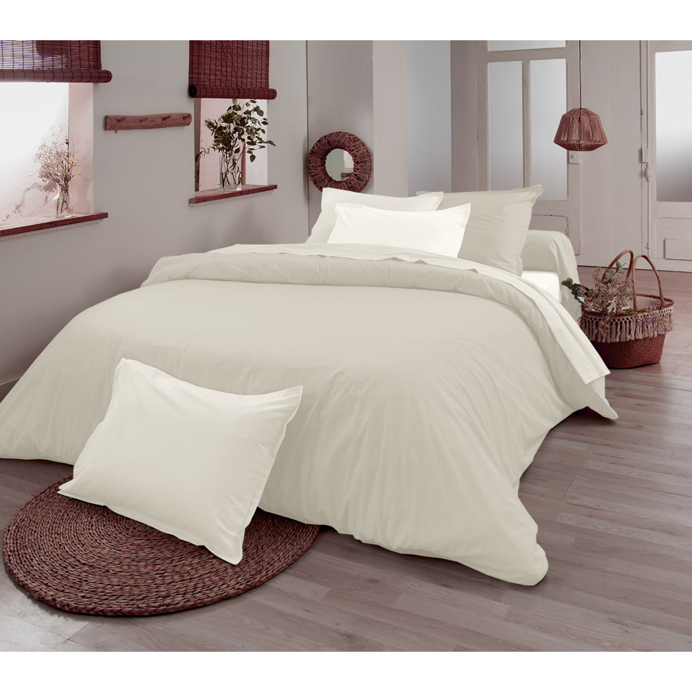 Drap plat en 100% coton biologique - Sable