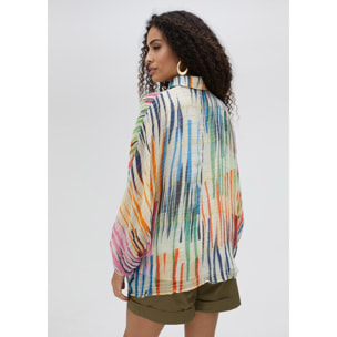 Camicia a righe multicolori