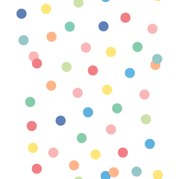 Papier peint confettis multicolores fond blanc