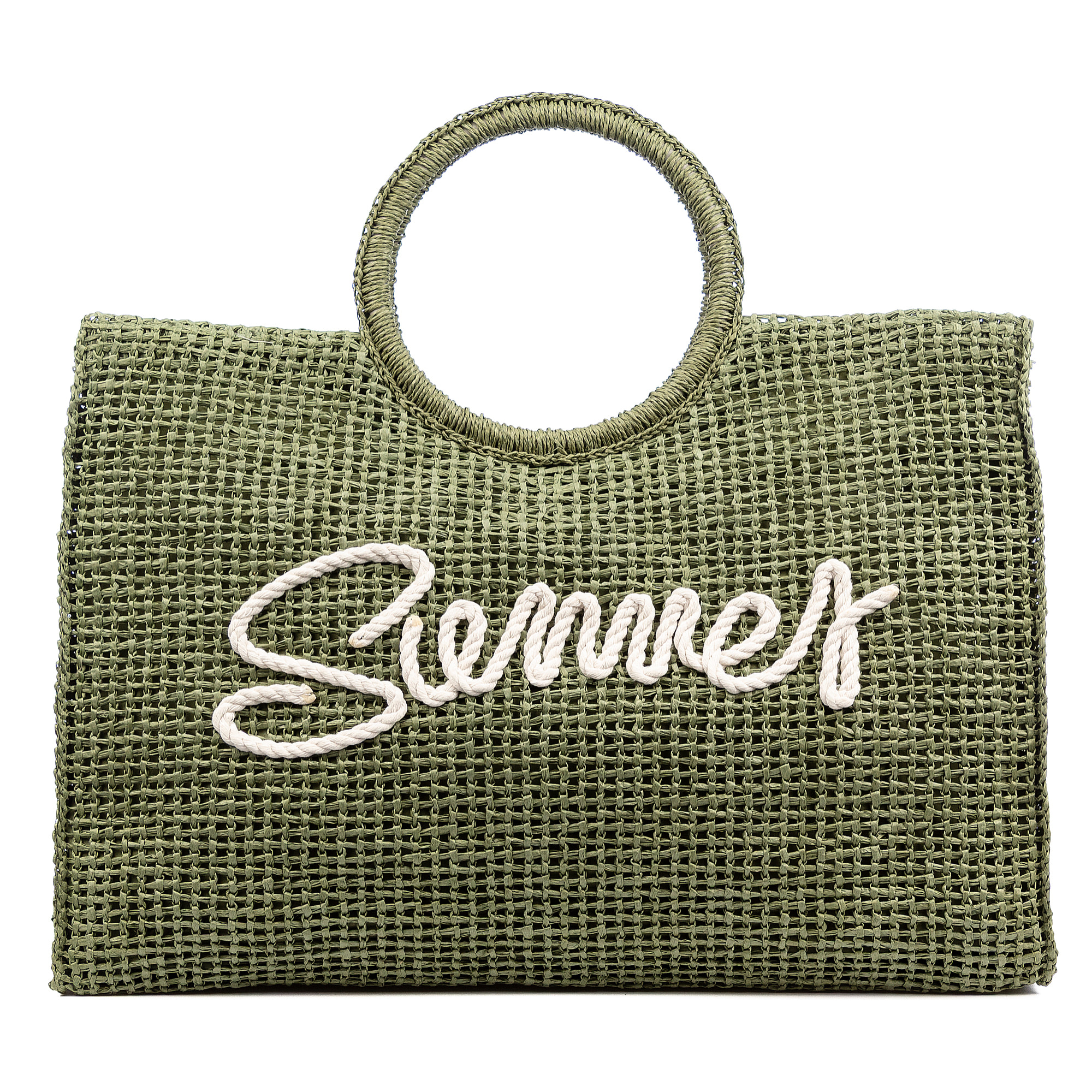 Bérgamo Bolso de mano Mujer. Fabricado en paja trenzada diseño "Summer".