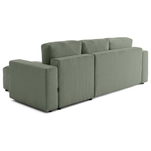 Livy - canapé d'angle réversible 4 places convertible avec coffre en fausse fourrure - Vert