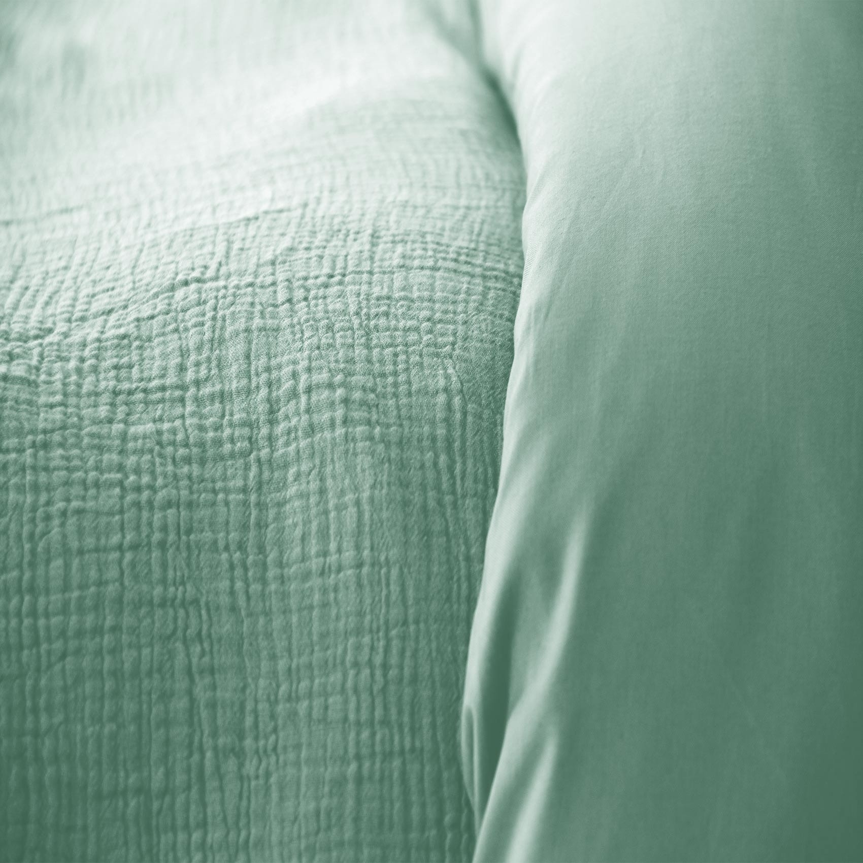 Parure de lit en double gaze de coton - Vert tilleul