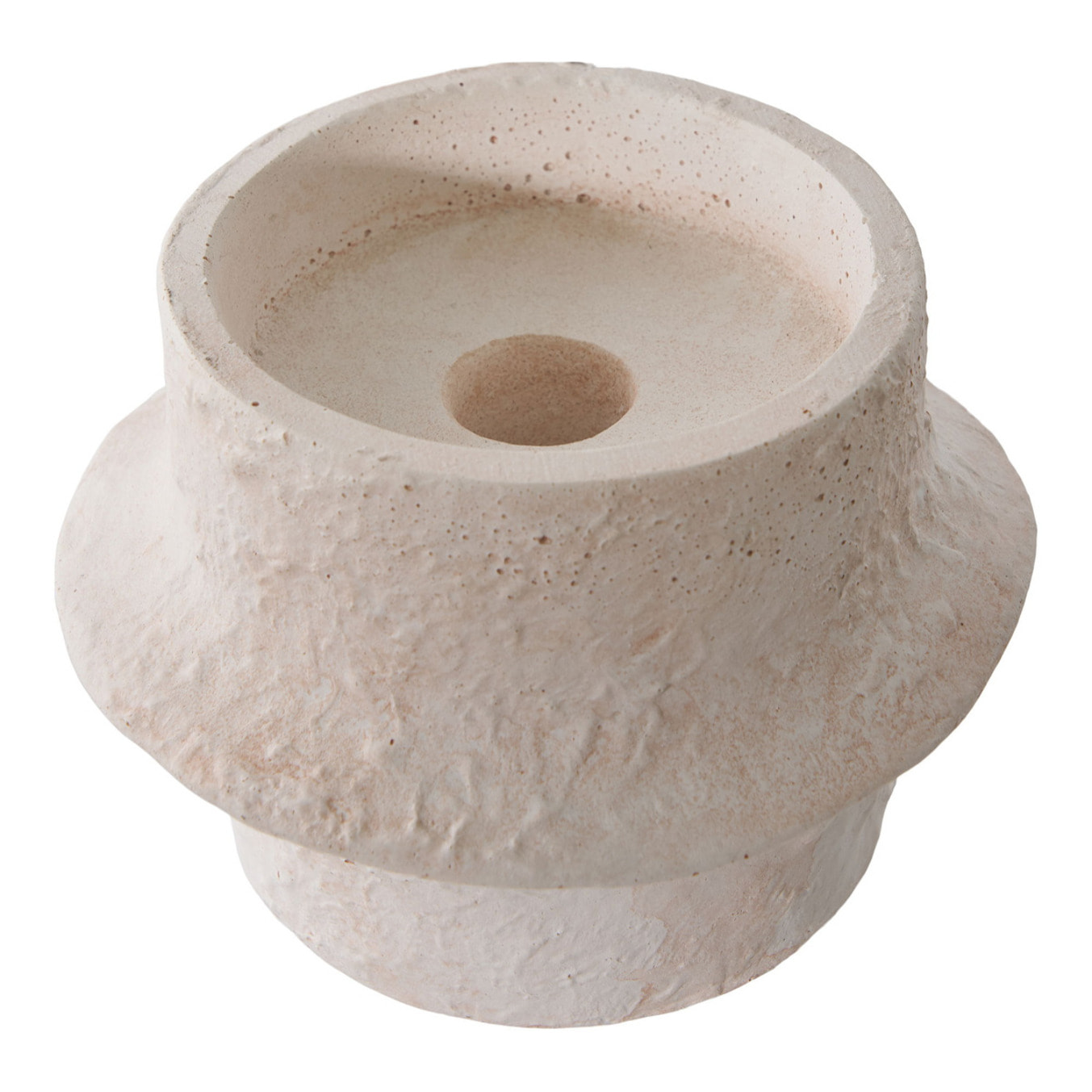 Set 2 portacandele in cemento bianco Vikasa Home