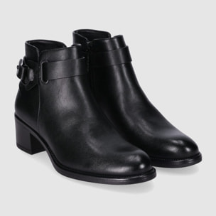Botines de Piel Sintética - Negro - Tacón: 5 cm
