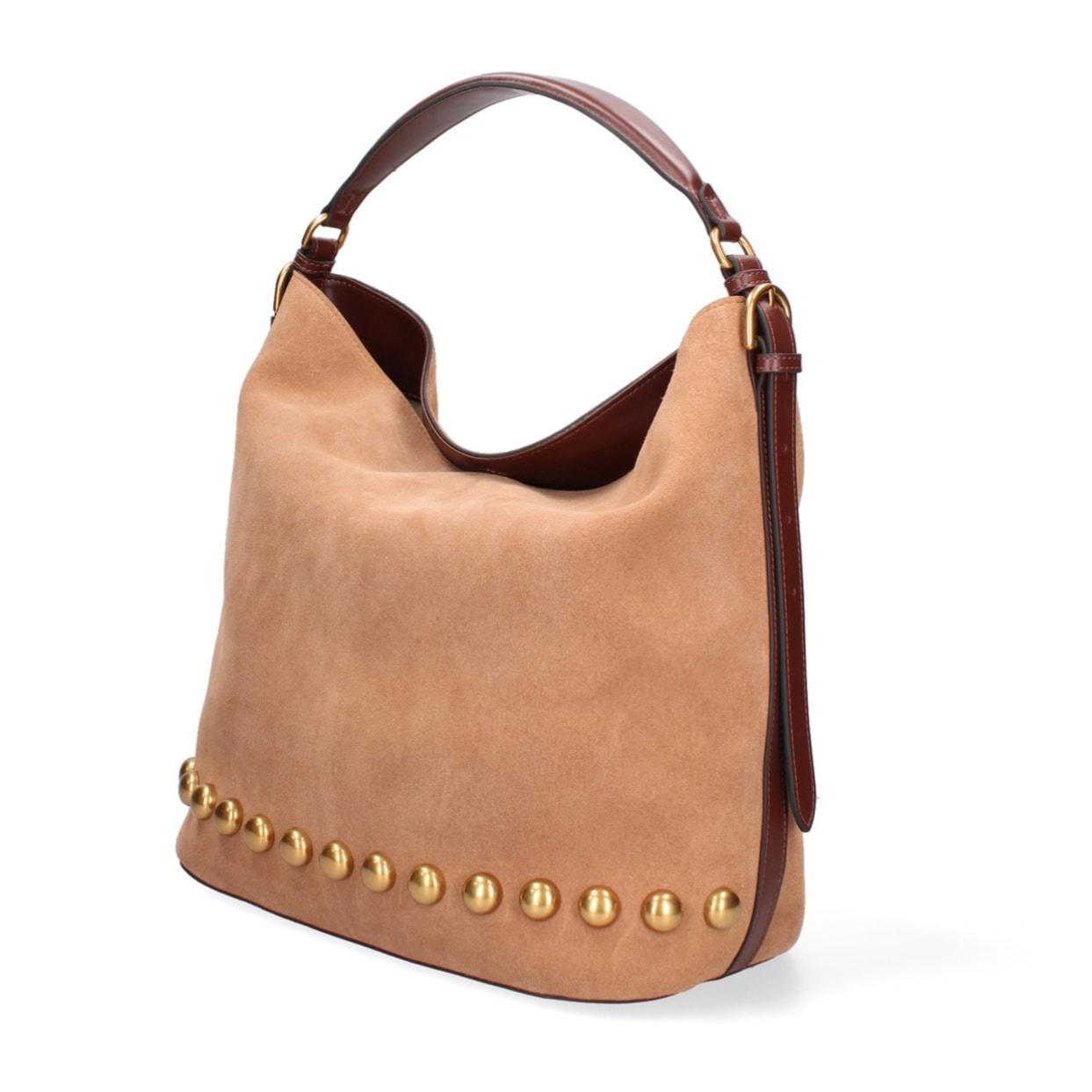 Borsa a spalla da donna Made in Italy - Modello Seraphina Plus - Pelle scamosciata - 31.0 x 31.0 x 15.0 cm