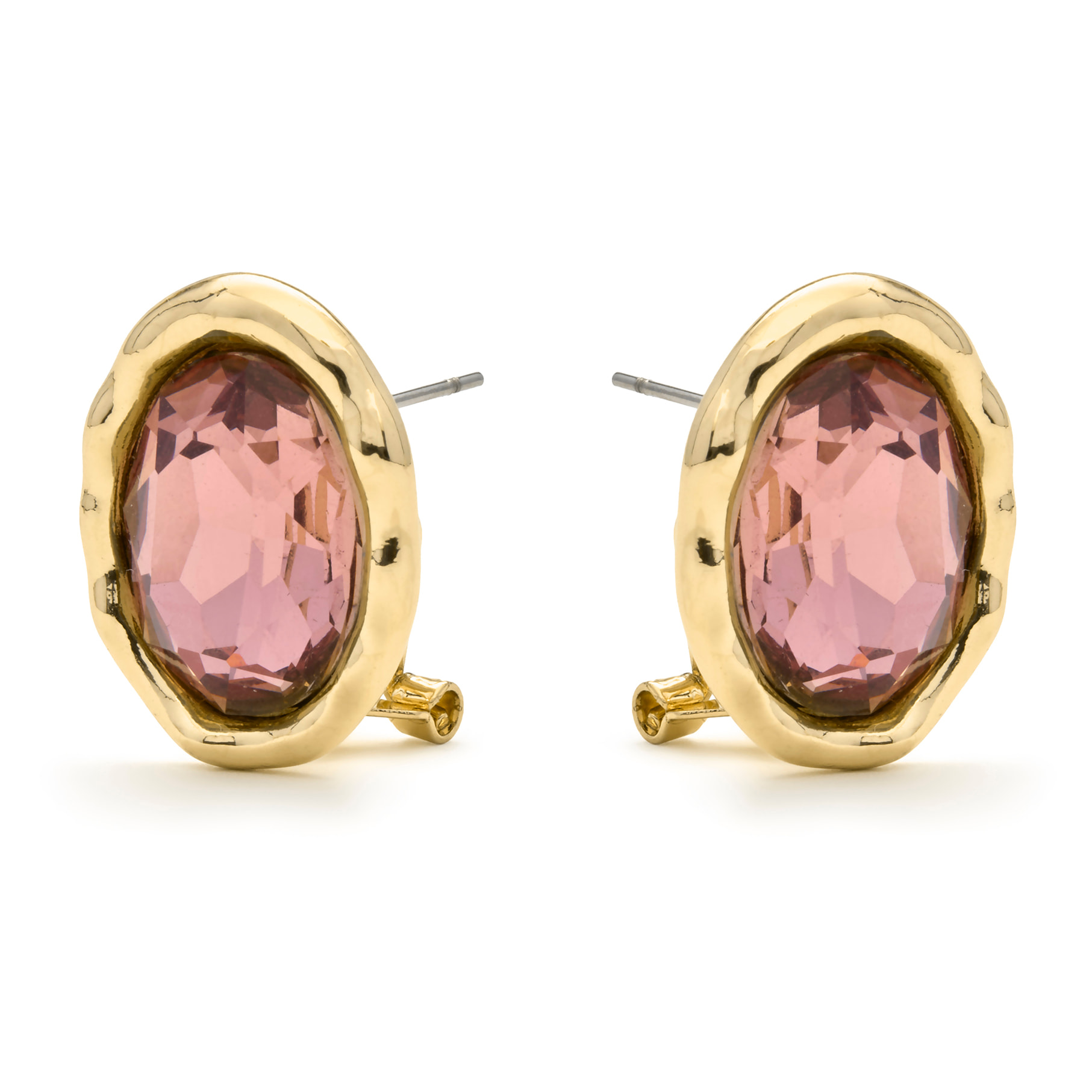 Pendientes de Circonita Marrón acabado en oro amarillo 18k