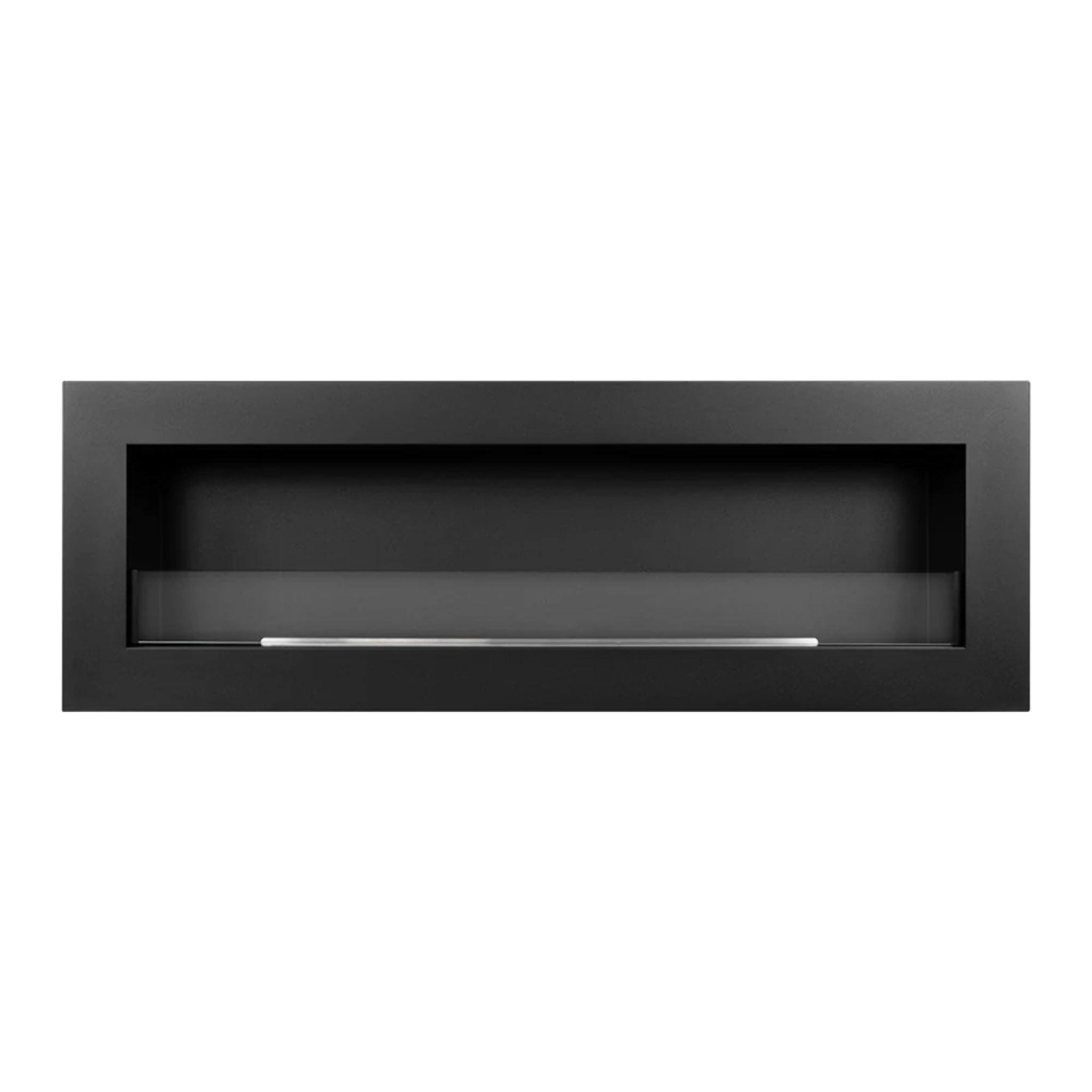 Siena 120 - Camino a Bioetanolo da Parete 120x41x15 cm con Bruciatore 1,25lt in Acciaio Nero