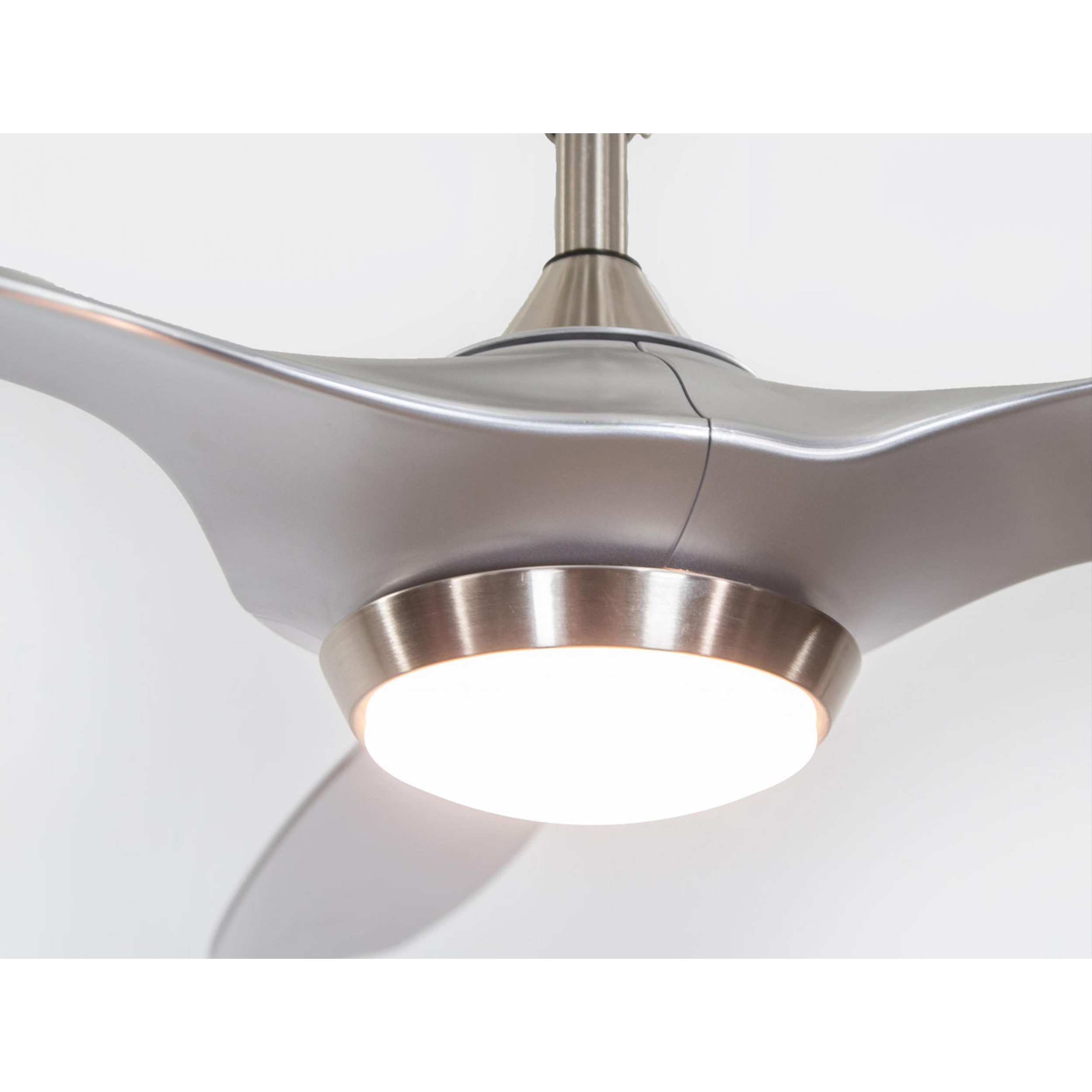 Ventilador de Techo ø132 cm con LED y Wifi Reversible Hypersilence HELIX SILVER KLASSFAN