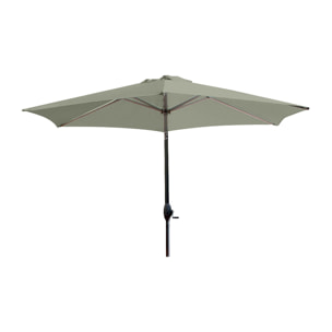 MARBELLA - Parasol à manivelle en aluminium gris anthracite et toile kaki