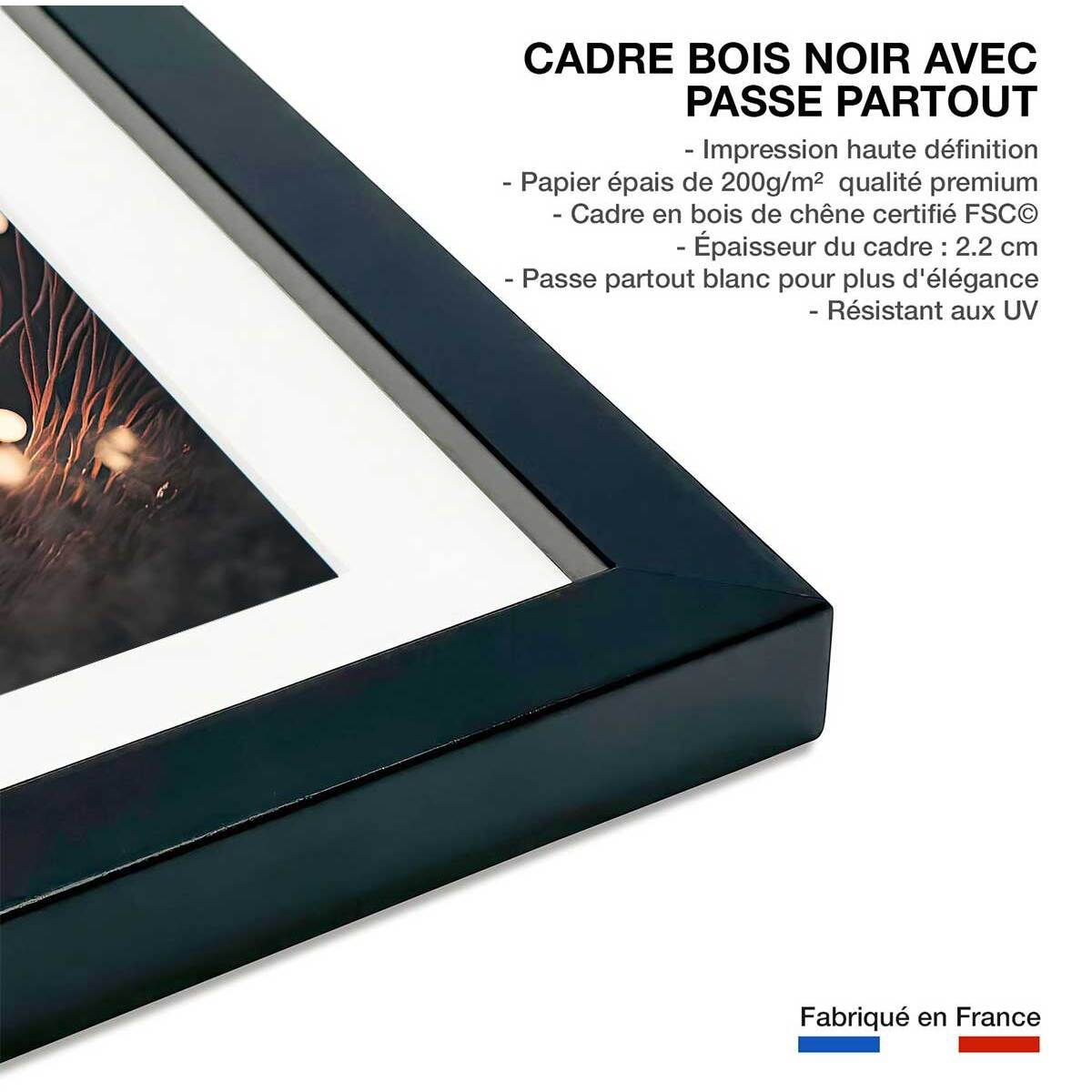 Affiche enfant lapin dans le nid  Affiche sous cadre noir