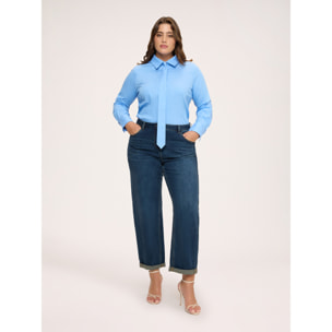 Fiorella Rubino - Camicia con cravatta rimovibile - Azzurro