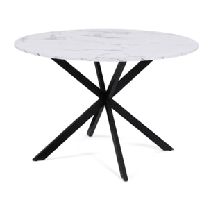 Table à manger ronde Soline Ø110cm effet marbre