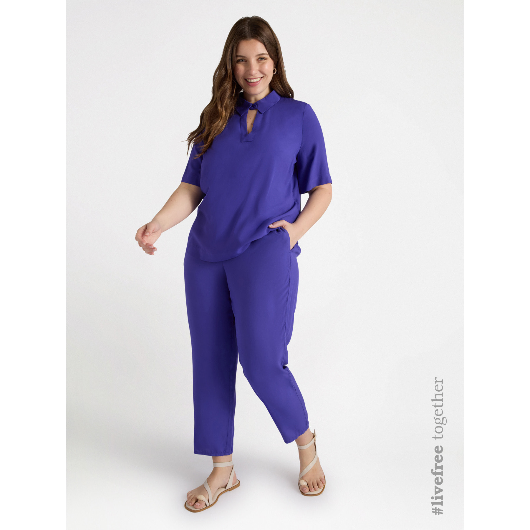 Fiorella Rubino - Pantaloni in viscosa LENZING™ ECOVERO™ - Viola