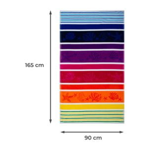 Telo Mare Spugna Jacquard Spiaggia Disegno Atlantic