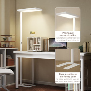 Lampadaire LED dimmable sur pied de bureau 1560LM 40W H.196cm spectre complet réglable télécommande blanc