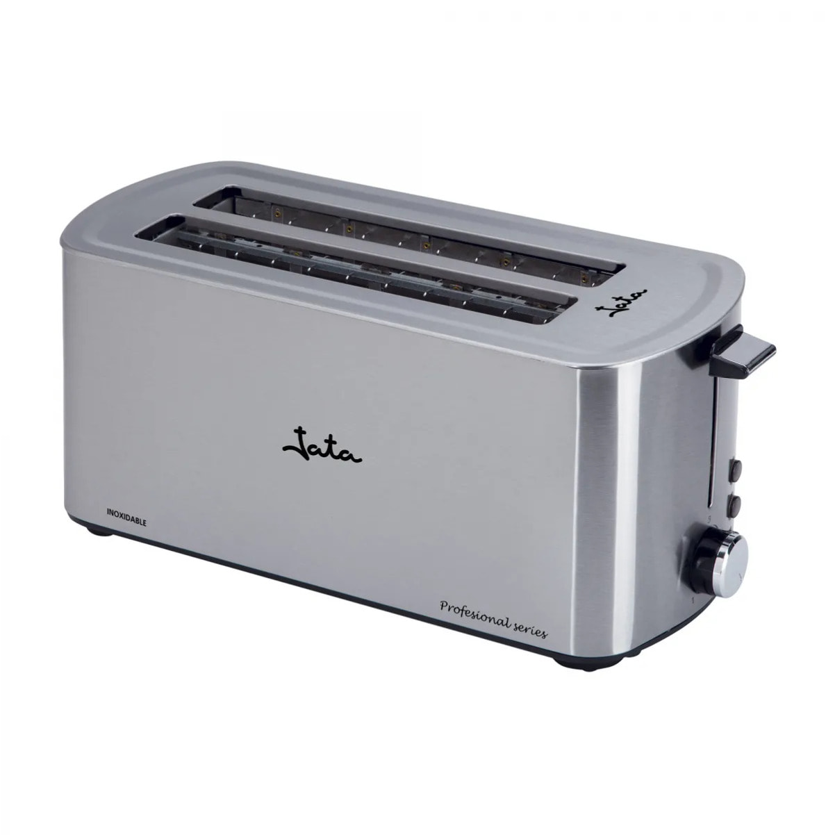 Tostadora JATA TT1046 con dos ranuras anchas. 5 niveles de tostado. También descongela