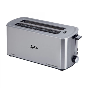 Tostadora JATA TT1046 con dos ranuras anchas. 5 niveles de tostado. También descongela