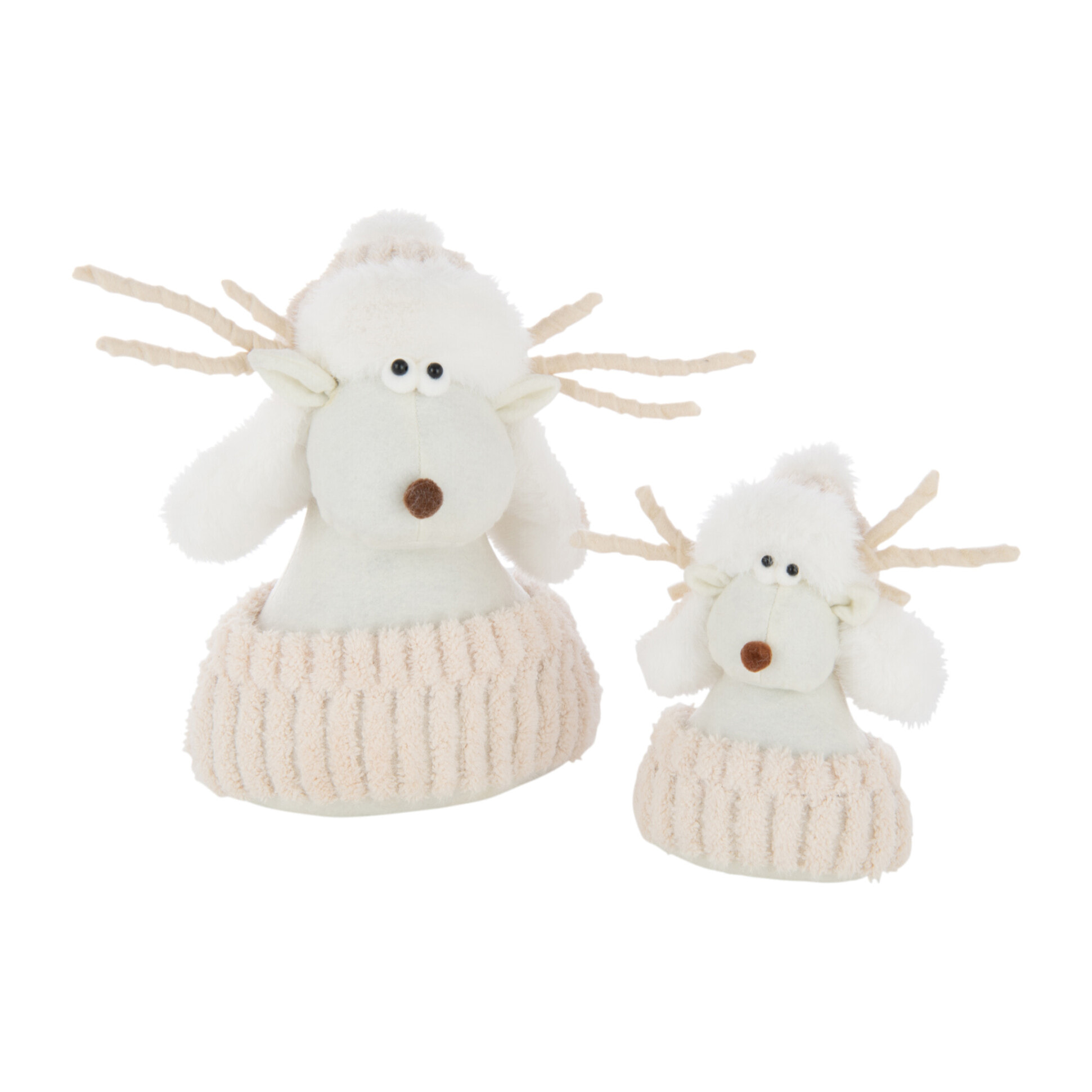 J-Line figurine Renne - polyrésine - blanc/ecru - large