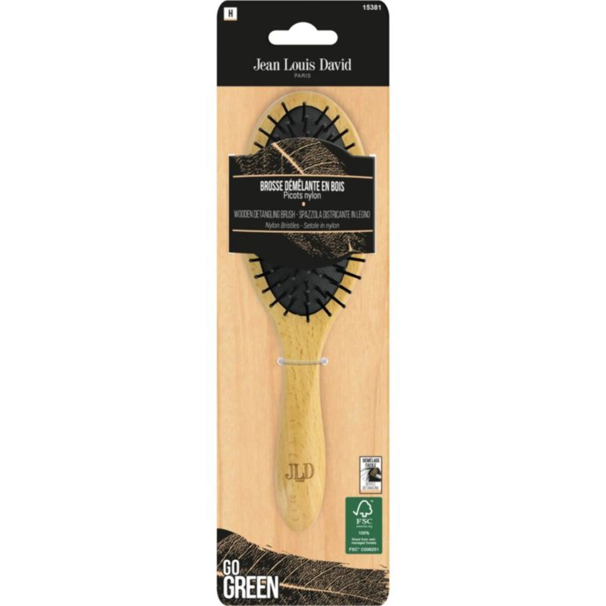 Brosse à cheveux JEAN LOUIS DAVID JLD - BROSSE DEMELANTE BOIS FSC
