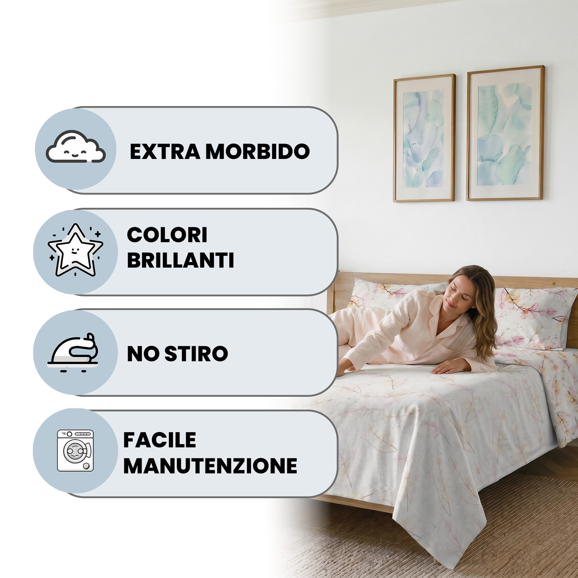 COMPLETO MATRIMONIALE KARMA - 100% Microfibra