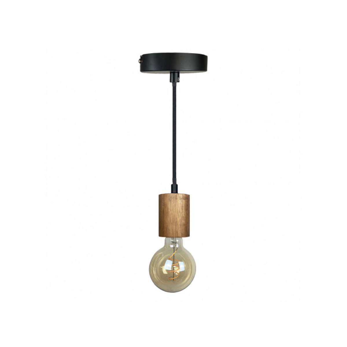 Suspension lumineuse en bois foncé - PRAO 348