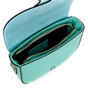 Annone borsa a tracolla donna. Pelle autentica finitura Ruga.