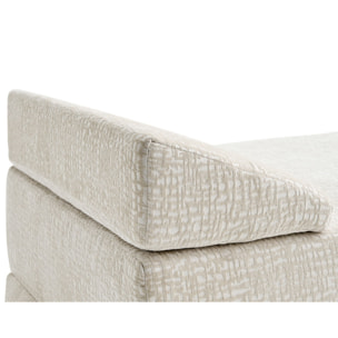Brescia - banquette 3 places convertible en tissu velours relief - Ecru