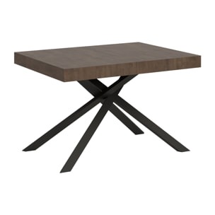 Mesa extensible 90x130/390 cm Karida nogal patas antracita