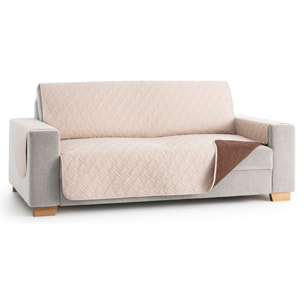 Cubre sofá DRY, acolchado, reversible y antimanchas Beige/Marrón