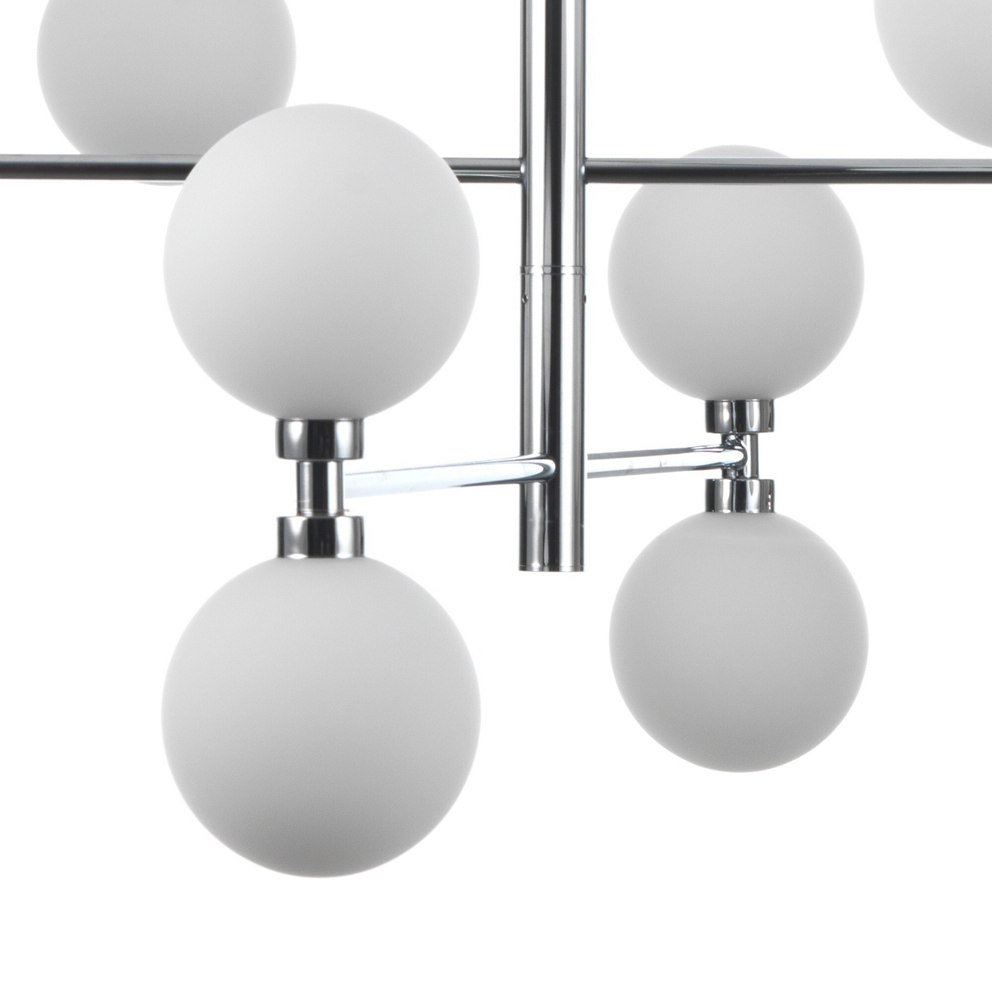 Suspension Tomasucci ALYCIA B, en acier et verre, blanc