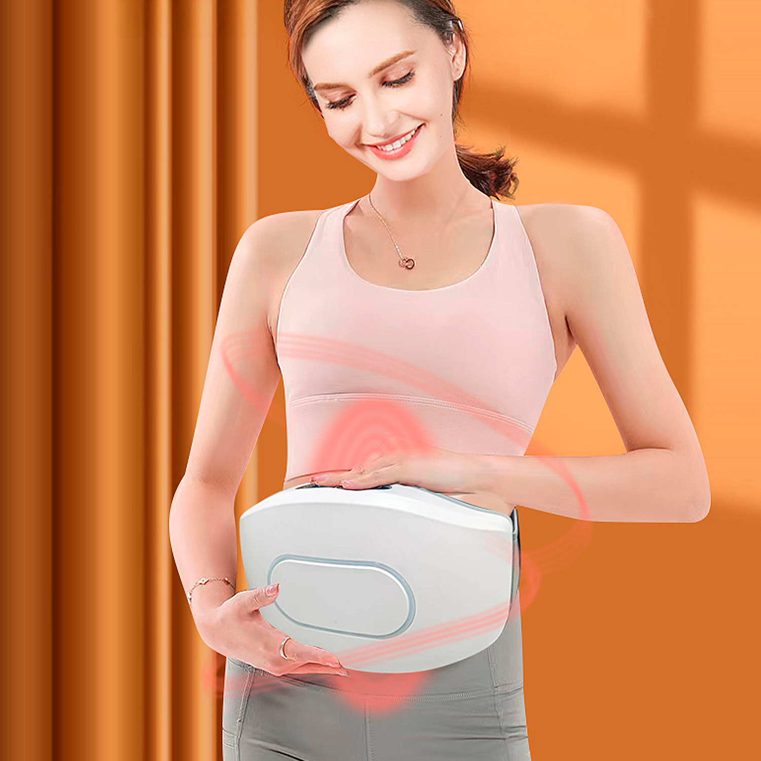 Cintura massaggiante per vita e addome con compressa calda a 3 intensità e 2 livelli di potenza.