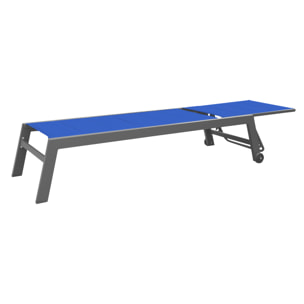 Bain de soleil BARBADOS en textilène bleu foncé - aluminium anthracite