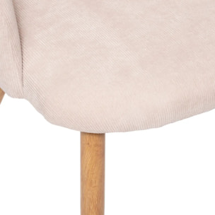 Chaise "Celeste" velours côtelé beige