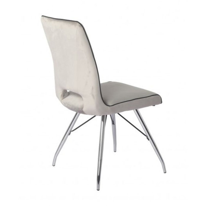 Chaise en velours avec piètement en acier - VELVET