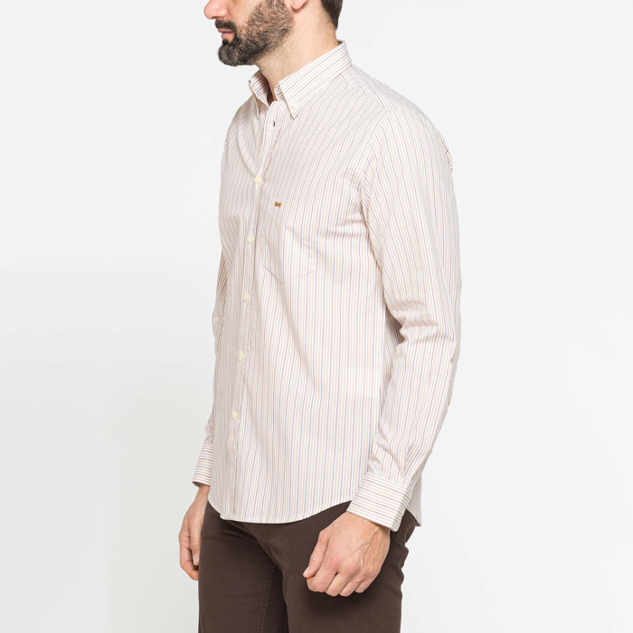 CAMICIA BUTTON-DOWN CON MANICA LUNGA E TASCHINO