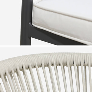 Fauteuil de jardin empilable acier et cordes (lot de 2) LIORA