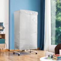Asciugatrice elettrica portatile a 2 altezze 1000W - acciaio inossidabile - grigio chiaro - 70x150x