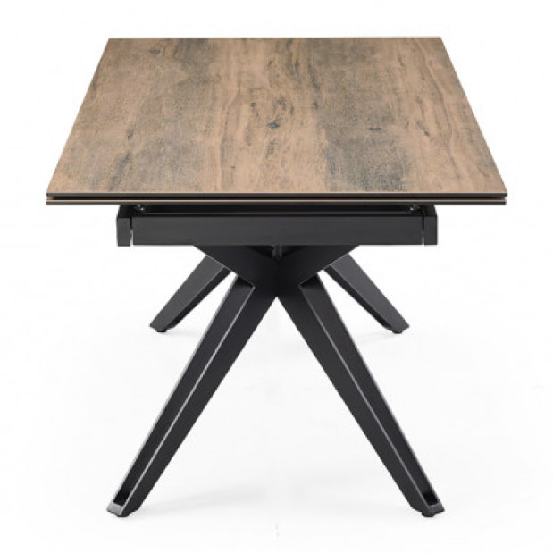 Table extensible en céramique finition bois L160/240cm - 9 piètements - UNIK