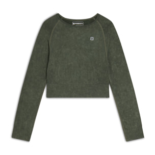 Maglia corta con maniche lunghe tessuto seamless ice wash