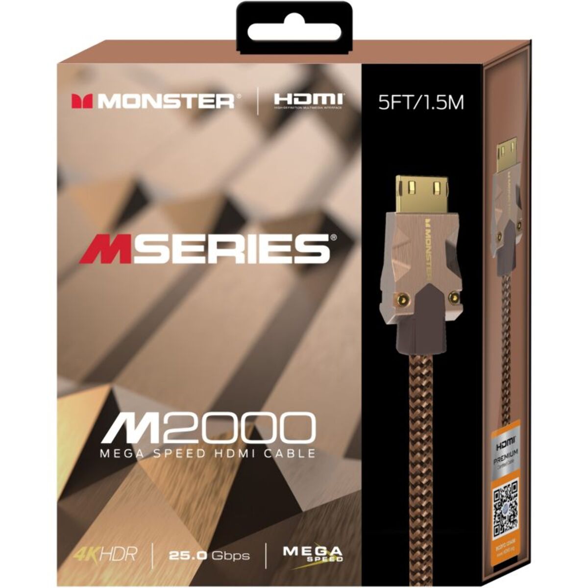 Câble HDMI MONSTERCABLE M2000 UHD 4K HDR10+ 25GBPS 1.5M