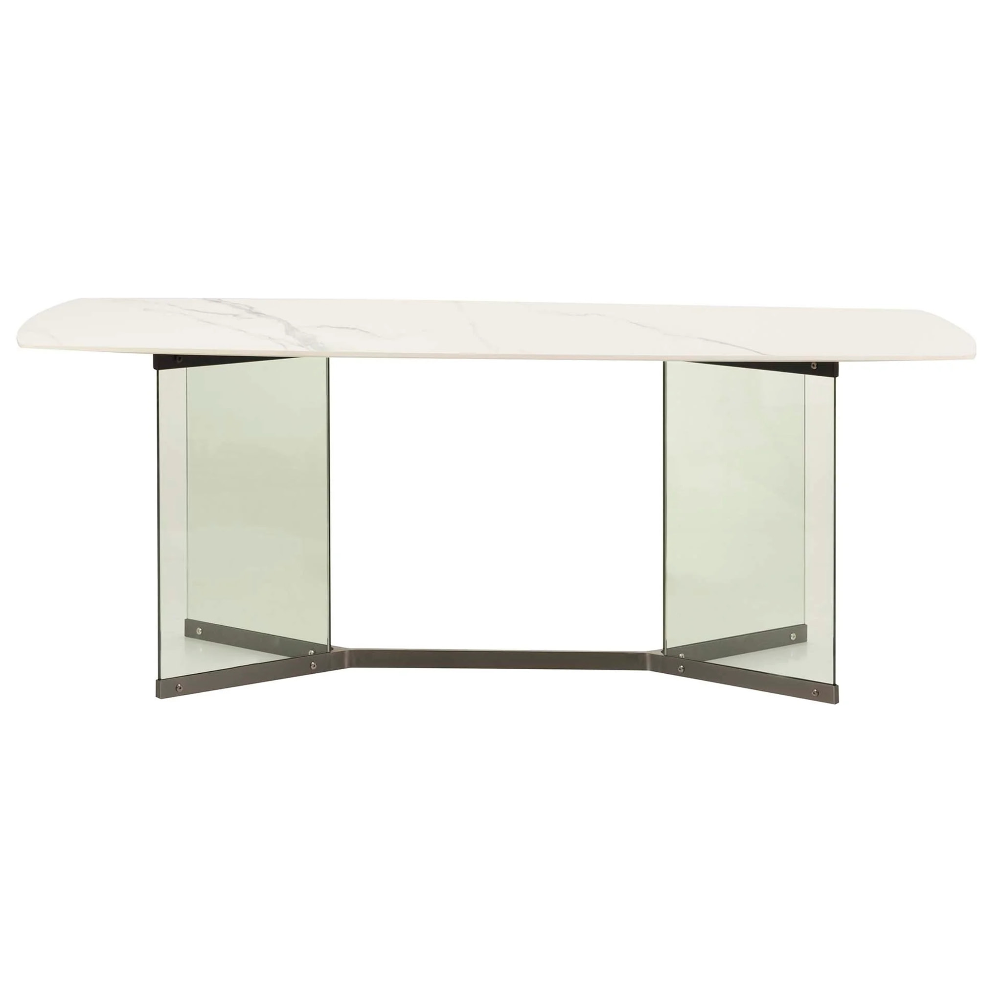 Mesa Comedor Marmol Cristal Nakin 200x100x75 Cm