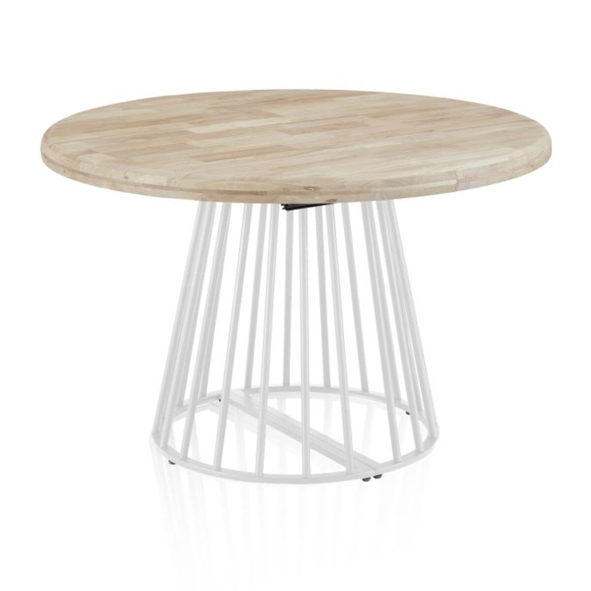 Mesa redonda extensible Meztil Blanco - Roble