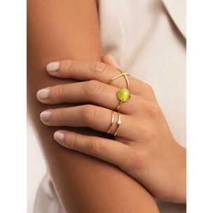 Anillo Spiral Spark Plata Baño Oro