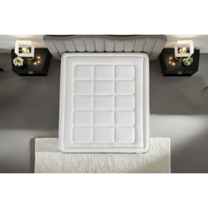 Ensemble Matelas Trente - 30cm - Ressorts ensachés et mémoire de forme - Confort hôtelier - Sommier kit Blanc