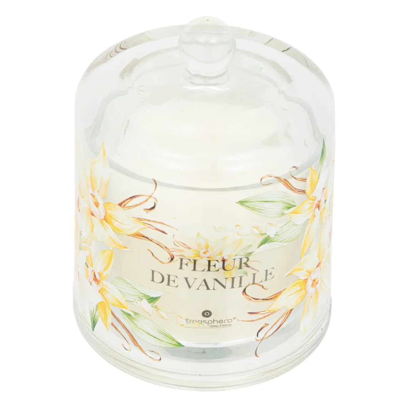 Bougie parfumée Oudy 240g avec cloche verre vanille