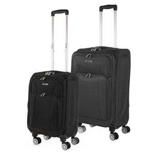 Juego De Maletas Semi-Rígidas Eva Itaca Bergamo Negro