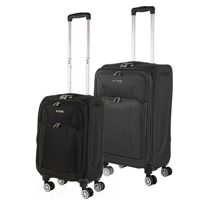Juego De Maletas Semi-Rígidas Eva Itaca Bergamo Negro