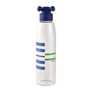 Botella de agua 500ml borosilicato funda azul y tapa de grifo rainbow be