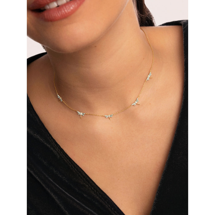 Collar Libélula Baño Oro