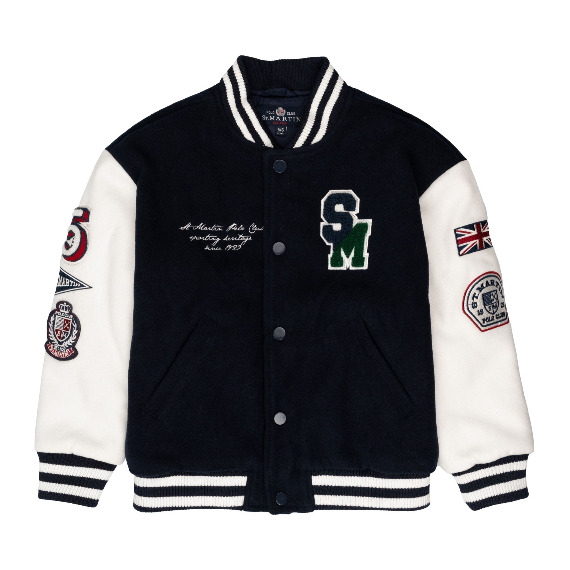 Giubbino nylon varsity con badge logo ricamato